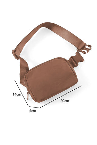 Brown Waterproof Zipped Crossbody Bag