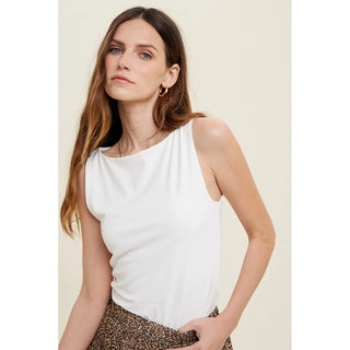 White Boatneck Top
