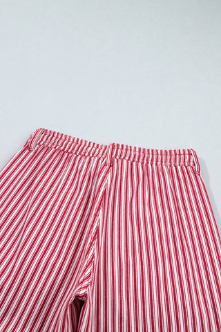 Black Stripe Drawstring Casual Loose Pants