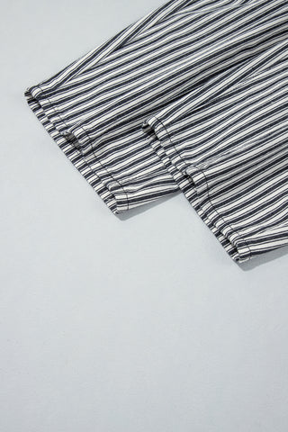 Black Stripe Drawstring Casual Loose Pants