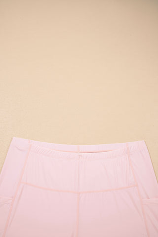 Pink Plus Size Build-in Shorts Sleeveless Dress With Short Two Piece Set
