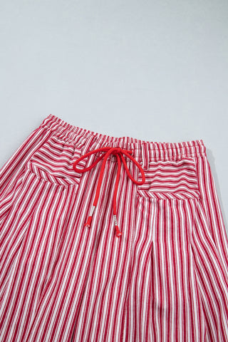 Black Stripe Drawstring Casual Loose Pants