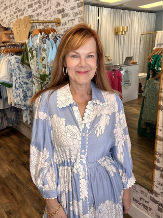 Blooming Blue Floral Dress