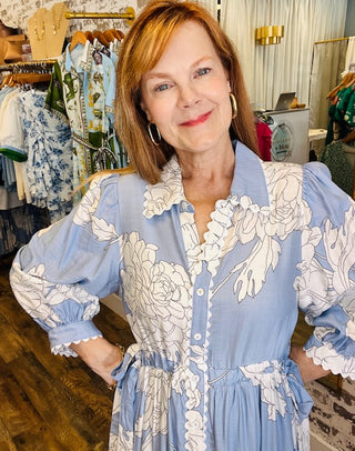 Blooming Blue Floral Dress